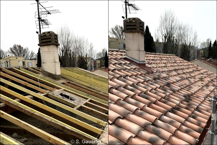 Pose de tuiles par Sandi GAUDELET couvreur Auxerre (89)